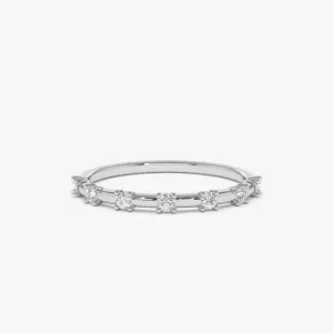 0.20CTW Round Cut Natural Diamond Yellow Gold Stackable Band