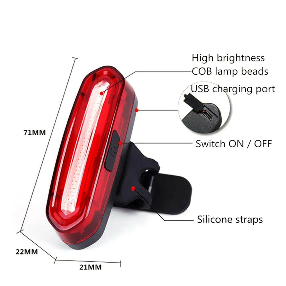 120Lumens USB Rechargeable Bike Rear Light Cycling Taillight Waterproof MTB Road Bike Light