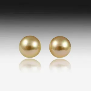 12MM GOLDEN PEARL STUDS