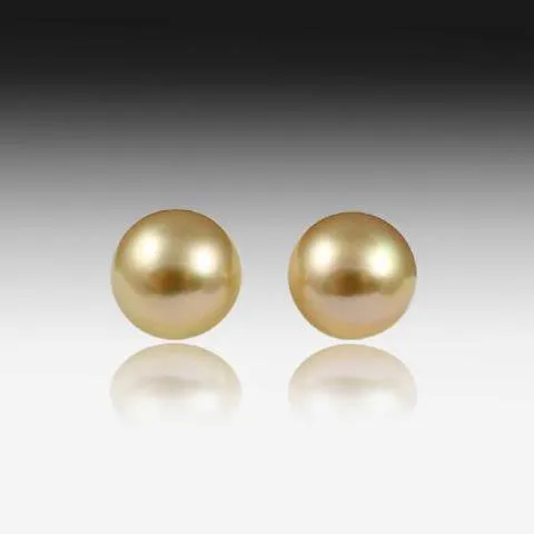 12MM GOLDEN PEARL STUDS