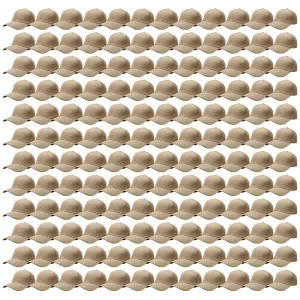 144-Pack Baseball Dad Cap Velcro Strap Adjustable Size - Khaki