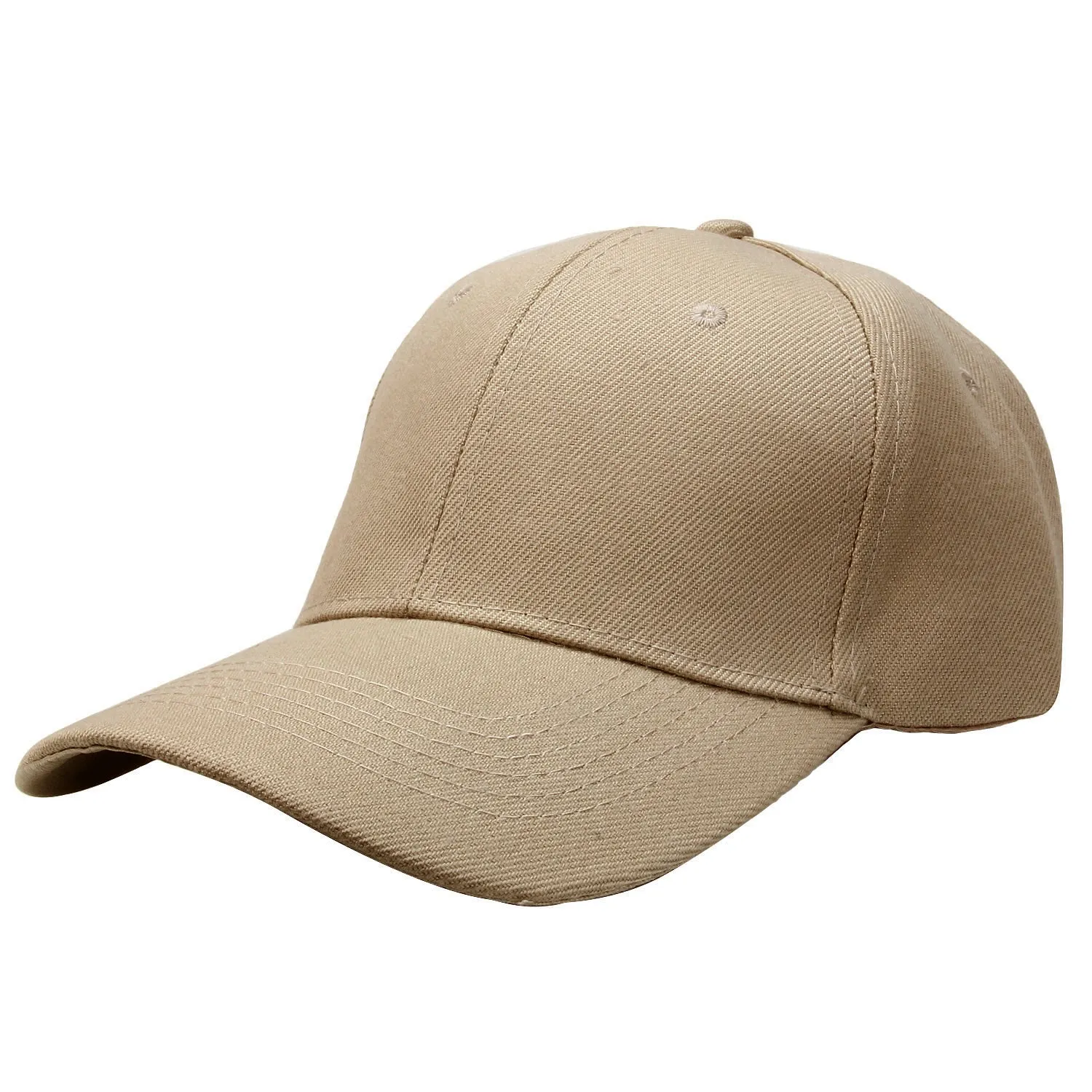 144-Pack Baseball Dad Cap Velcro Strap Adjustable Size - Khaki