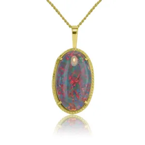 14kt Yellow Gold Opal triplet pendant