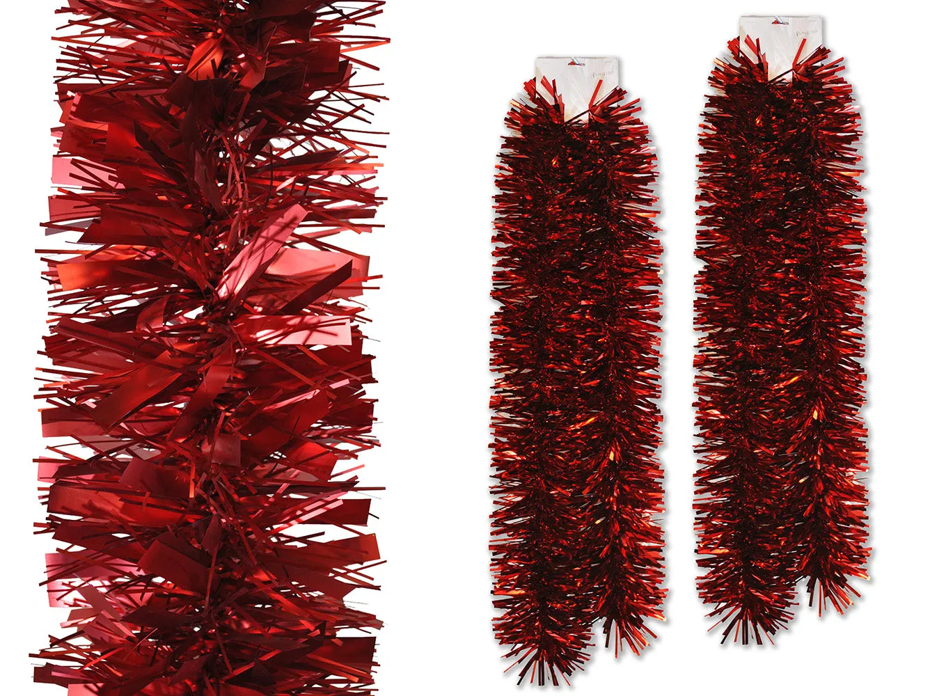2 Pack 6' Deluxe Red Tinsel Garland