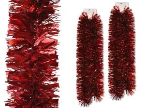 2 Pack 6' Deluxe Red Tinsel Garland