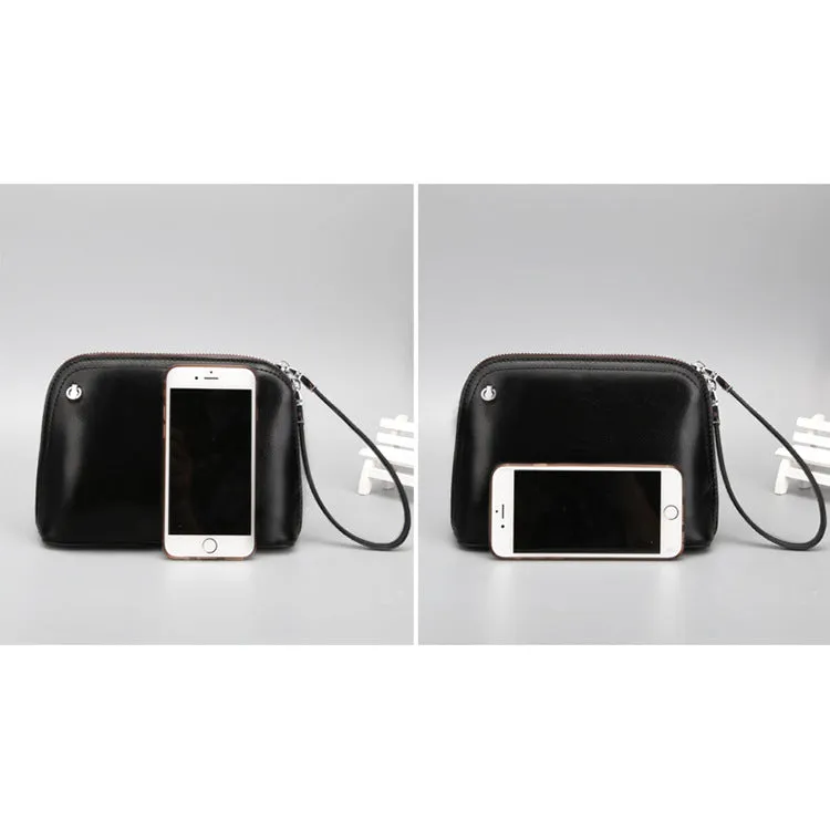 2025 new retro oil wax cowhide elegant mini simple shoulder bag fashionable versatile messenger bag shell bag