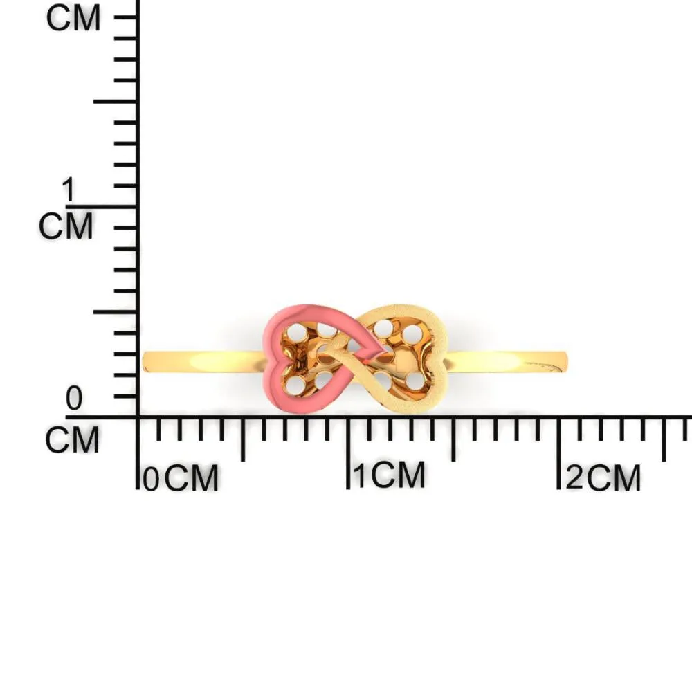 22k Two Hearts Loop Gold Ring