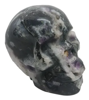 372G Purple Sphalerite Crystal Skull