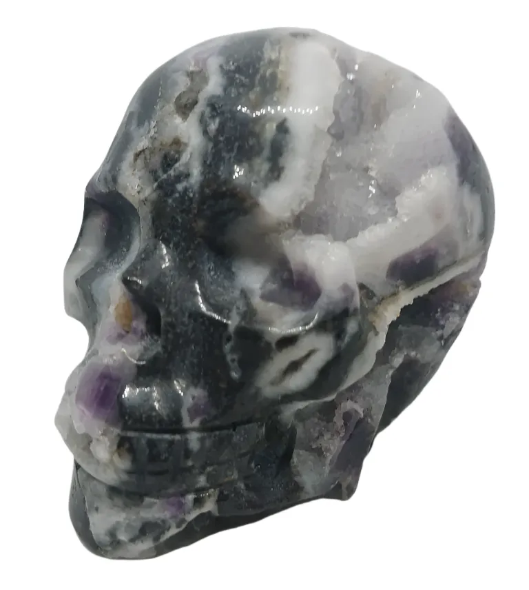 372G Purple Sphalerite Crystal Skull