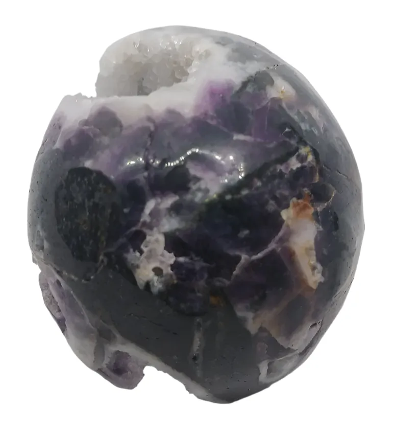 372G Purple Sphalerite Crystal Skull