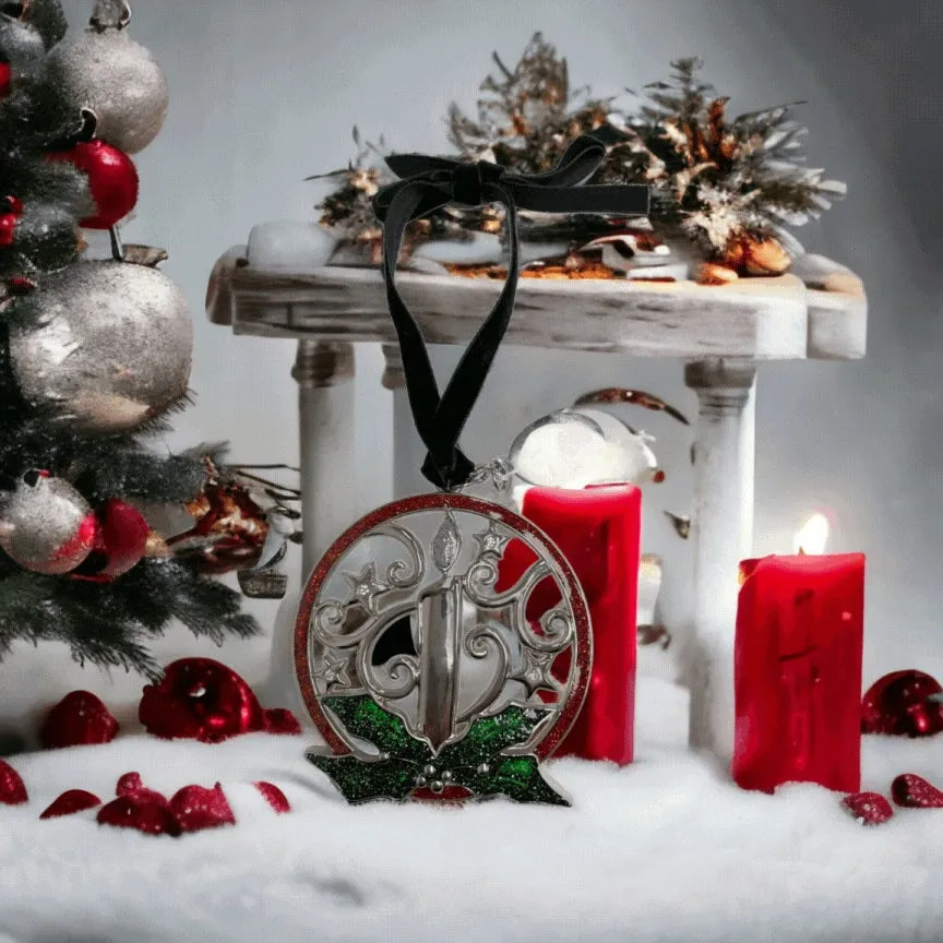 3D Candle Wreath Ornament with Engraving Tag