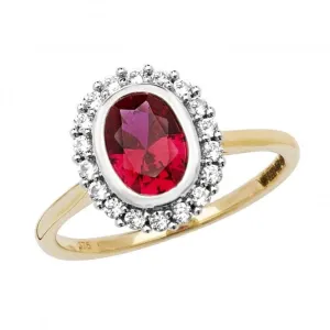 9ct Yellow Gold Ladies Rh Plated Ring RN1203R