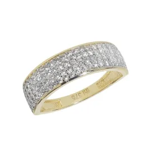 9ct Yellow Gold Ladies Zirconia Ring RN876