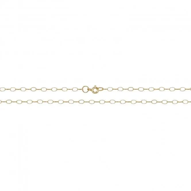 9ct Yellow Gold Lightweight Oval Belcher Chain CH104
