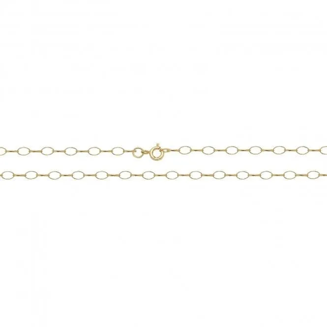 9ct Yellow Gold Lightweight Oval Belcher Chain CH104