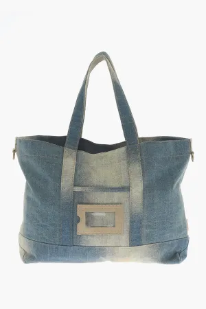 Acne Studios Acid-Wash Effect Denim Tote Bag
