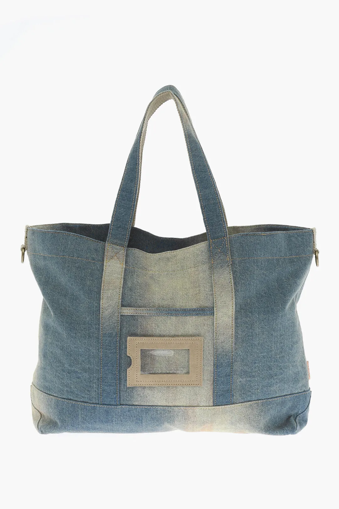 Acne Studios Acid-Wash Effect Denim Tote Bag