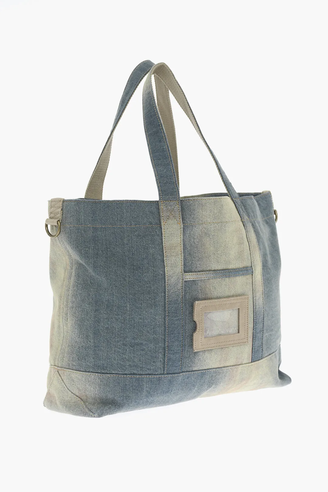 Acne Studios Acid-Wash Effect Denim Tote Bag
