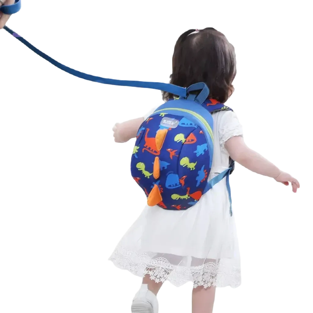 Adorable Dinosaur Toddler Backpack with Safety Harness & Lunch Bag