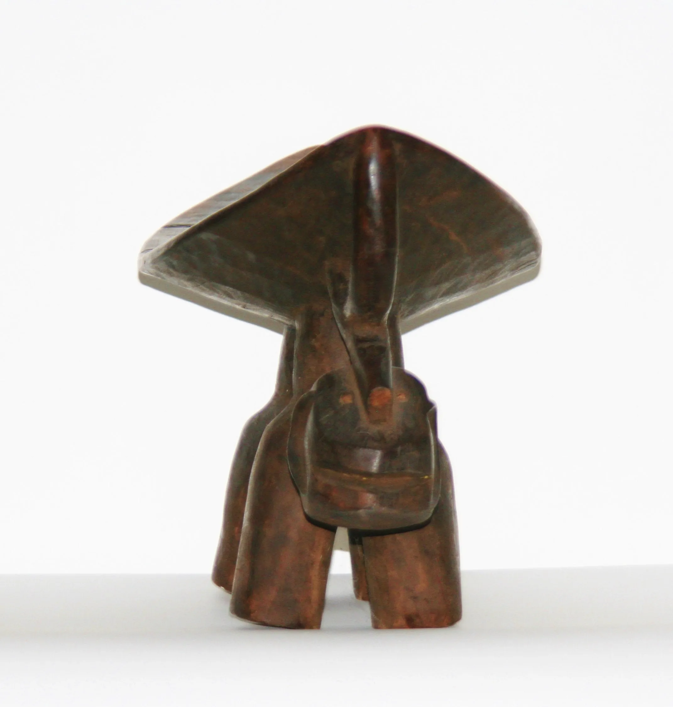 African Headrest Dogon Zoomorphic Stool Wood Carved in Mali, West Africa