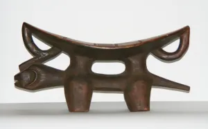 African Headrest Dogon Zoomorphic Stool Wood Carved in Mali, West Africa
