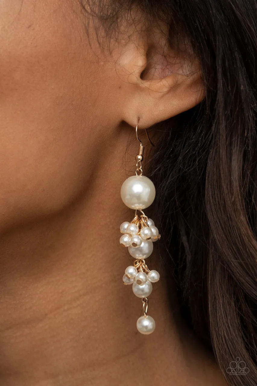 Ageless Applique Gold Paparazzi Earrings