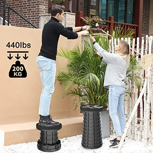 ALEVMOOM Upgraded Collapsible Stool Telescoping Stool with Cushion, Folding Stool with Printing Portable Foldable Seat Retractable Stool Max Load 550lbs for Adults Camping Fishing Outdoor (Astronaut)