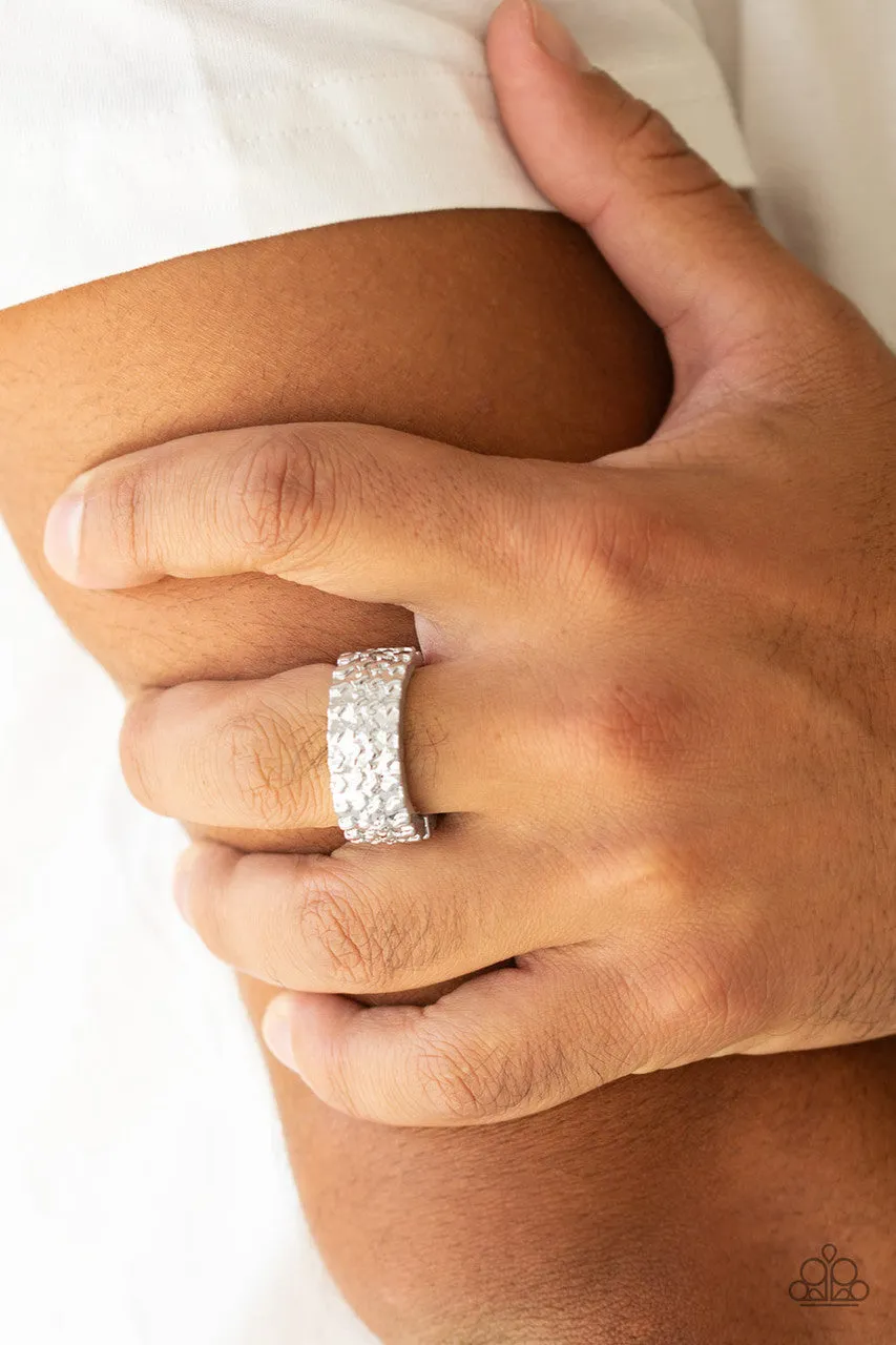 All Wheel Drive Silver Paparazzi Men's Ring