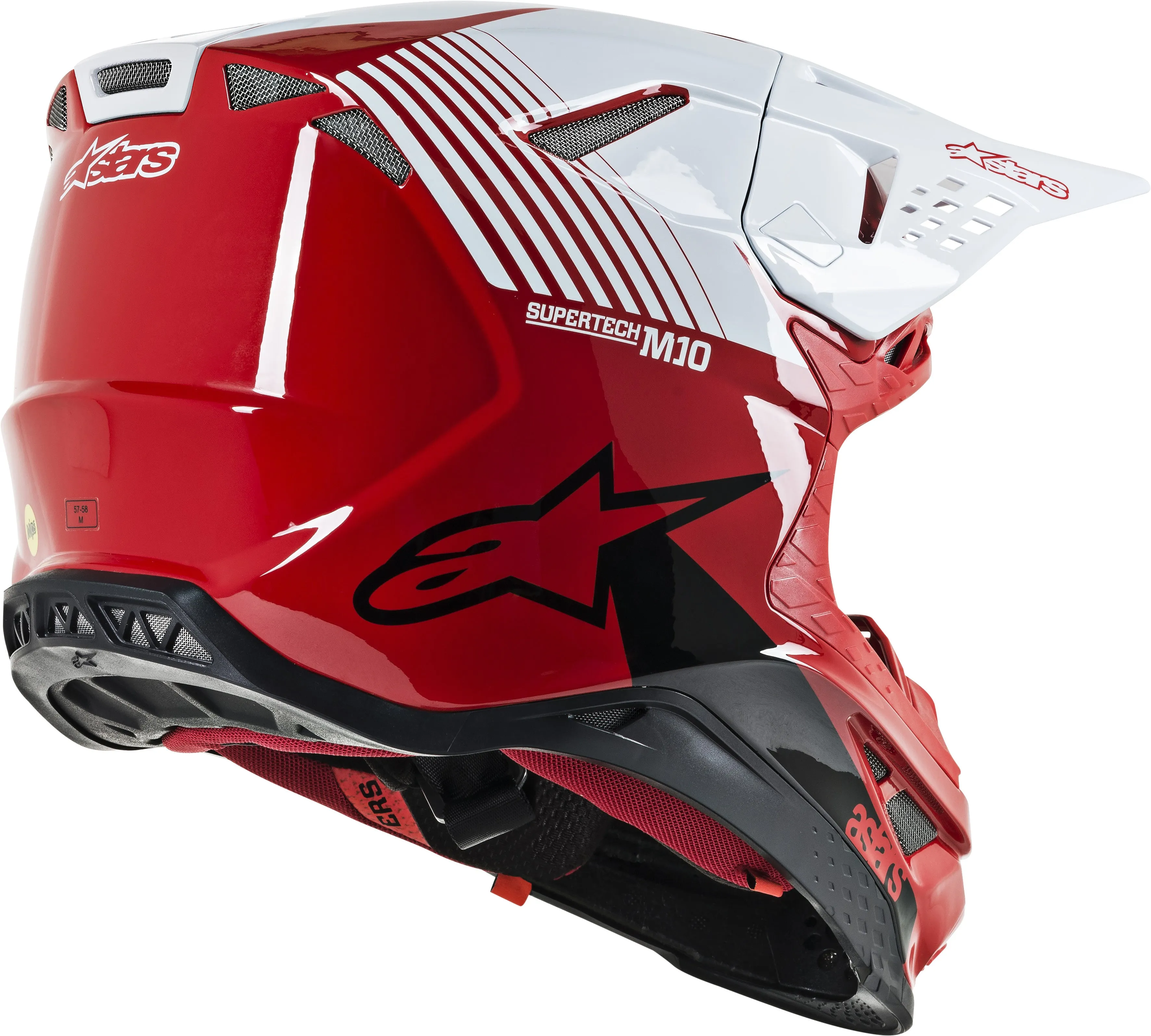 ALPINESTARS S.TECH M10 DYNO HELMET RED/WHITE LG 8301119-3182-L