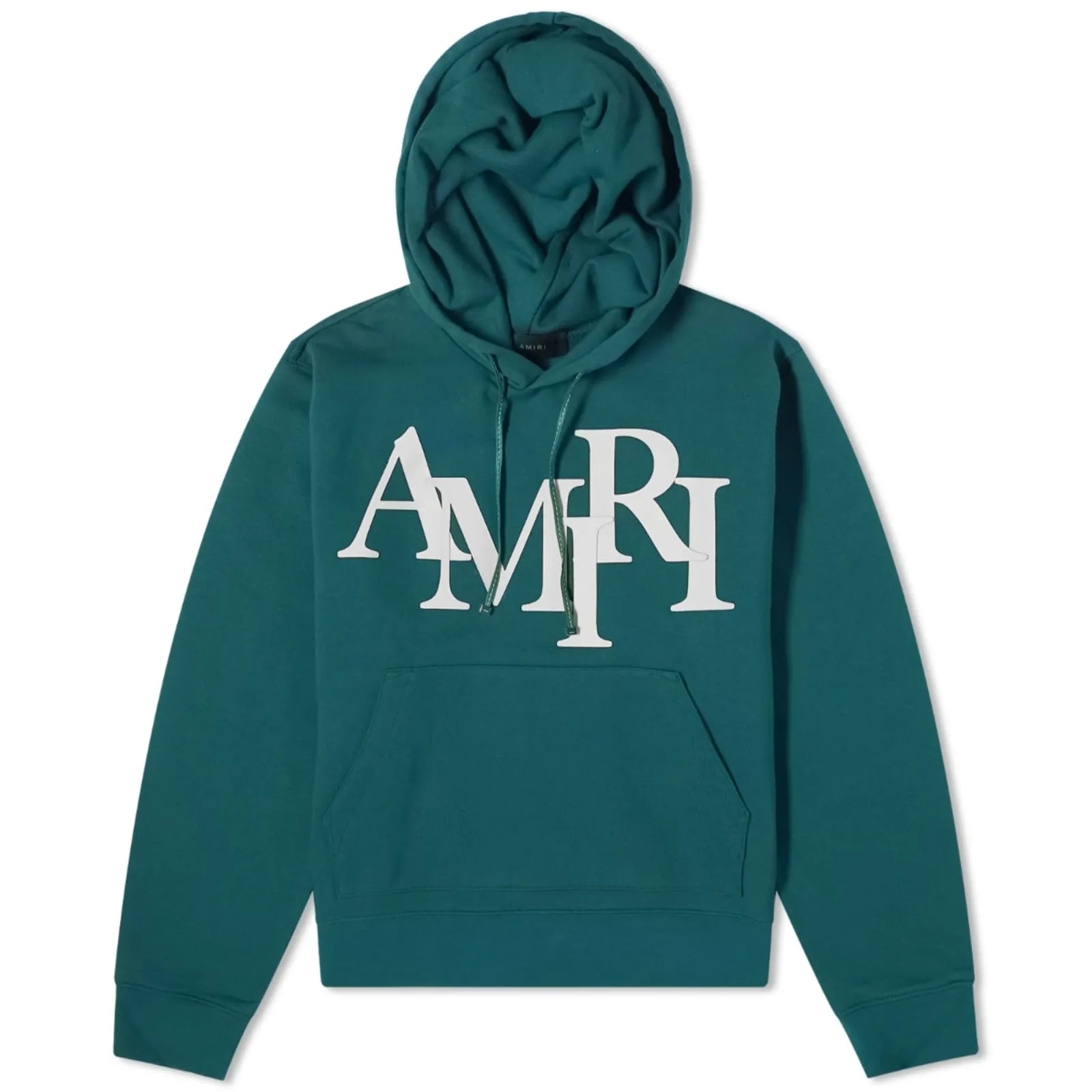Amiri Staggered Logo Hoodie, green