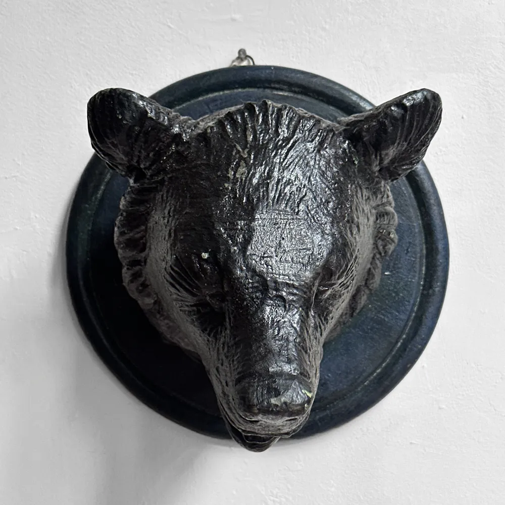 Antique Black Forest Carved Bear Head (BFBH539)