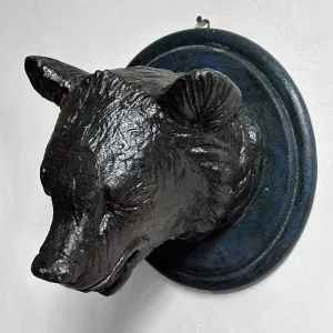 Antique Black Forest Carved Bear Head (BFBH539)
