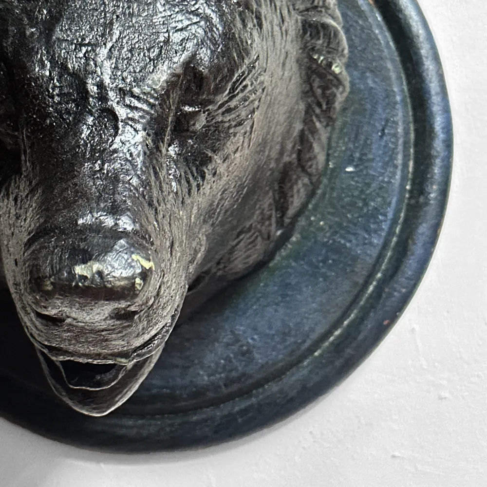 Antique Black Forest Carved Bear Head (BFBH539)