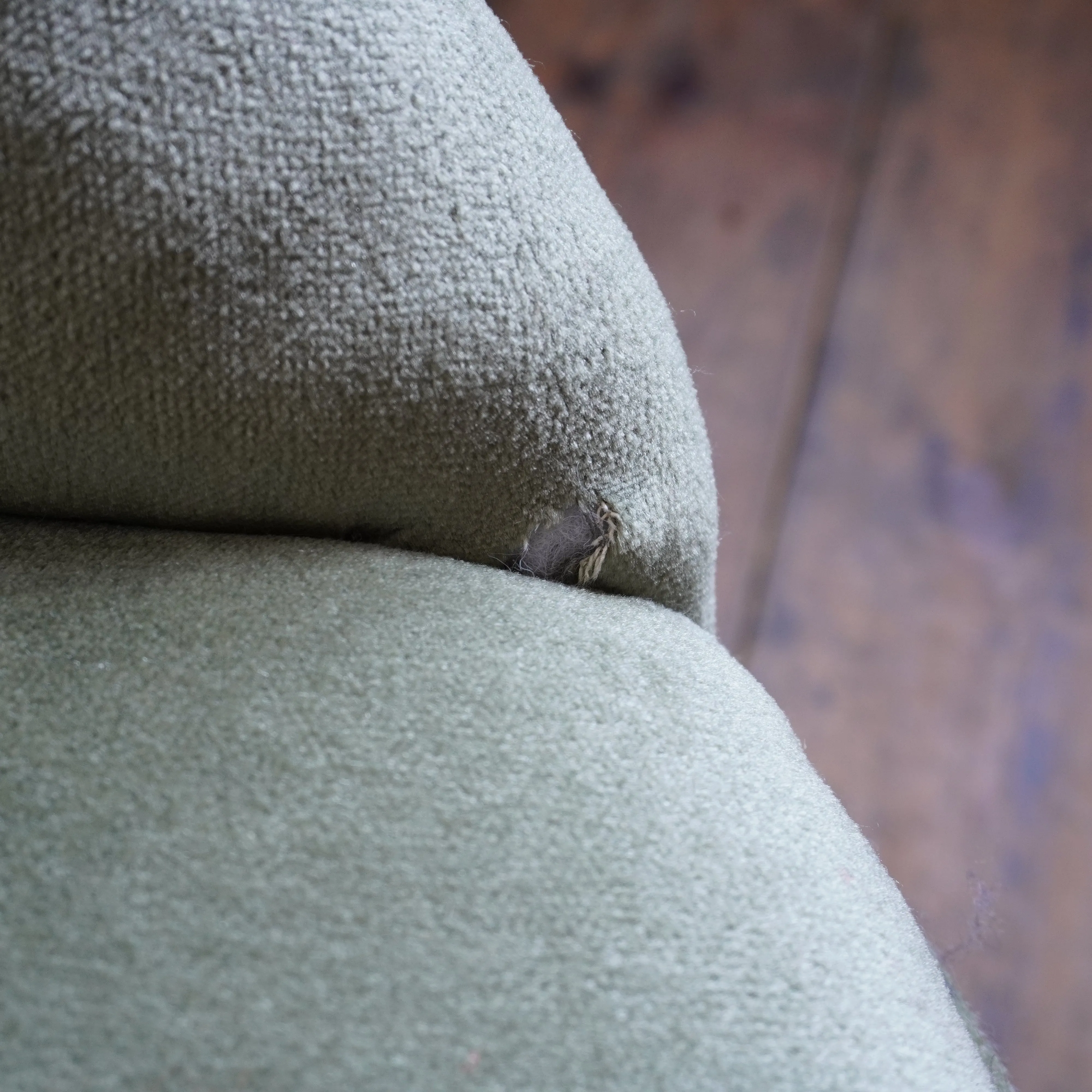 Antique Kidney Sofa - Sage Green Velvet