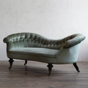 Antique Kidney Sofa - Sage Green Velvet