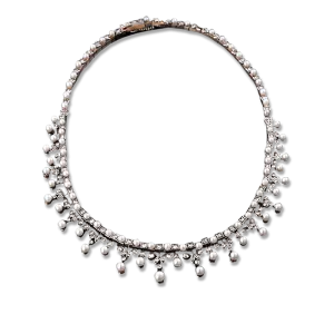 Antique Pearl and Diamond Necklace