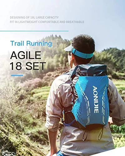 AONIJIE Running Backpack, 18L Hiking Backpack, With 2L Running Water Bottle For Cycling,Climbing Camping Running Bags