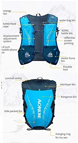 AONIJIE Running Backpack, 18L Hiking Backpack, With 2L Running Water Bottle For Cycling,Climbing Camping Running Bags