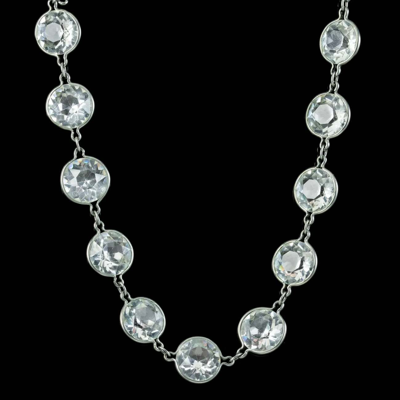 Art Deco Paste Collar Necklace Silver Circa 1920