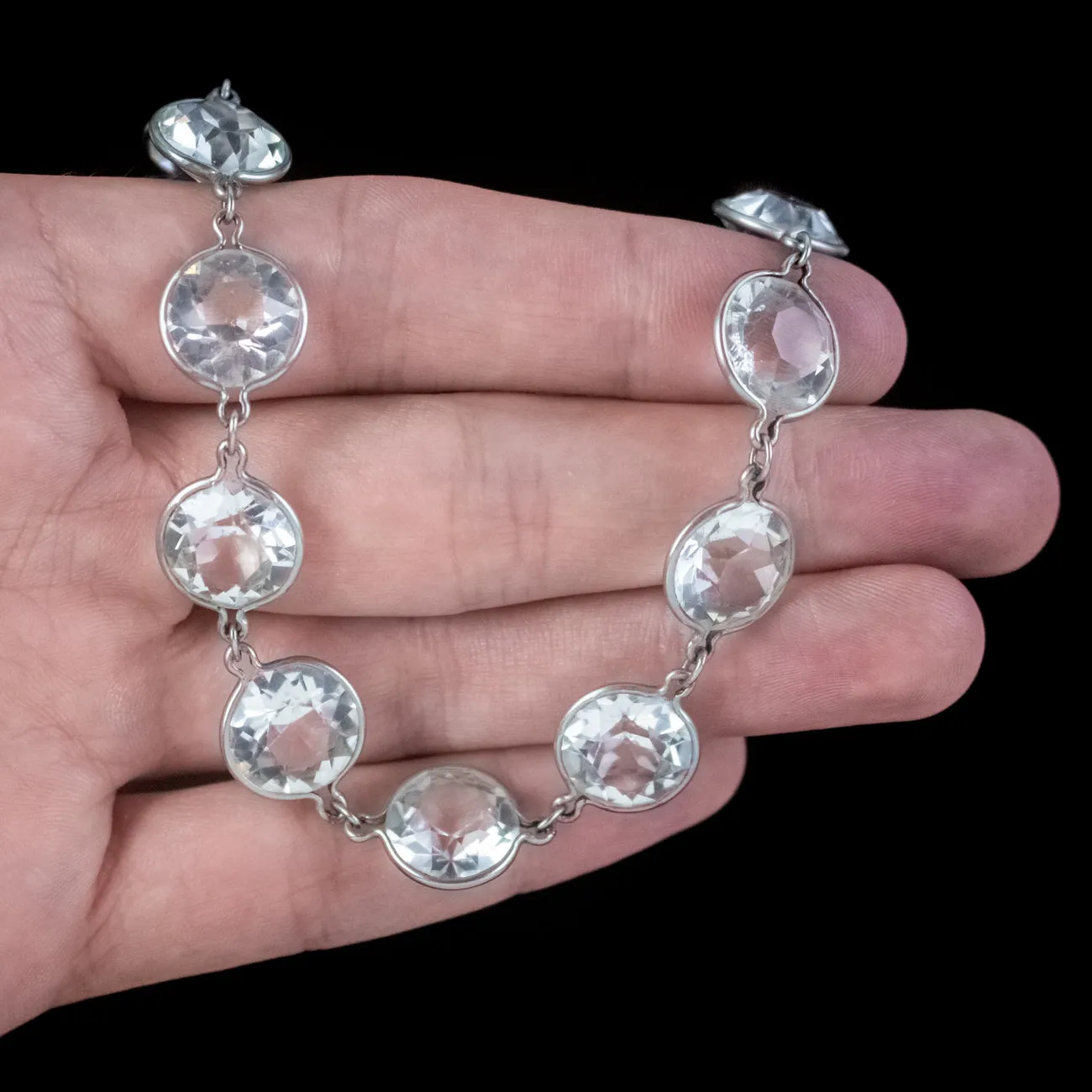 Art Deco Paste Collar Necklace Silver Circa 1920