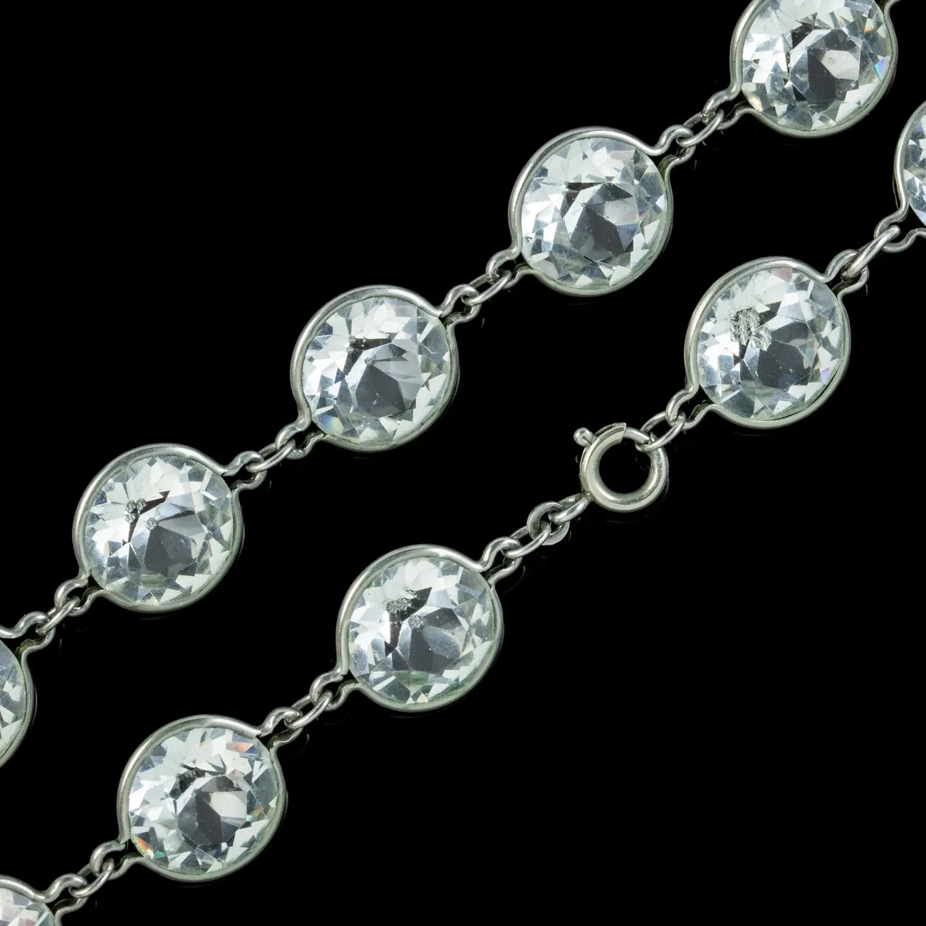 Art Deco Paste Collar Necklace Silver Circa 1920