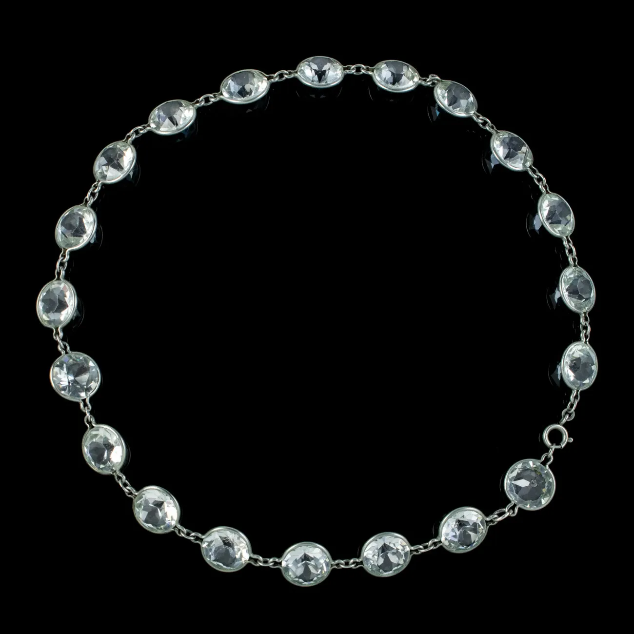 Art Deco Paste Collar Necklace Silver Circa 1920