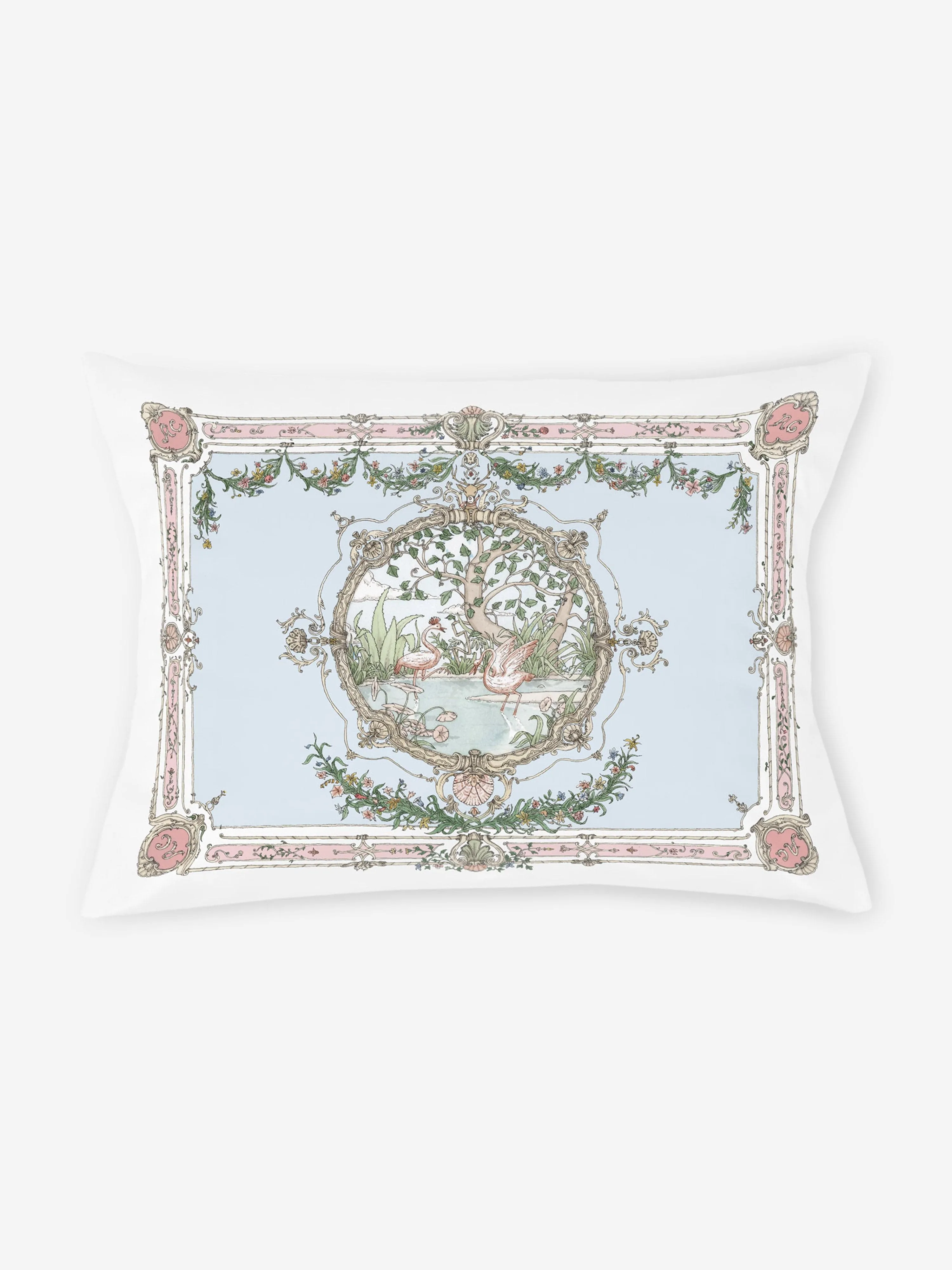 Atelier Choux Baby Boys Tapestry Original Satin Pillow Cover in Blue (40 cm x 30 cm)