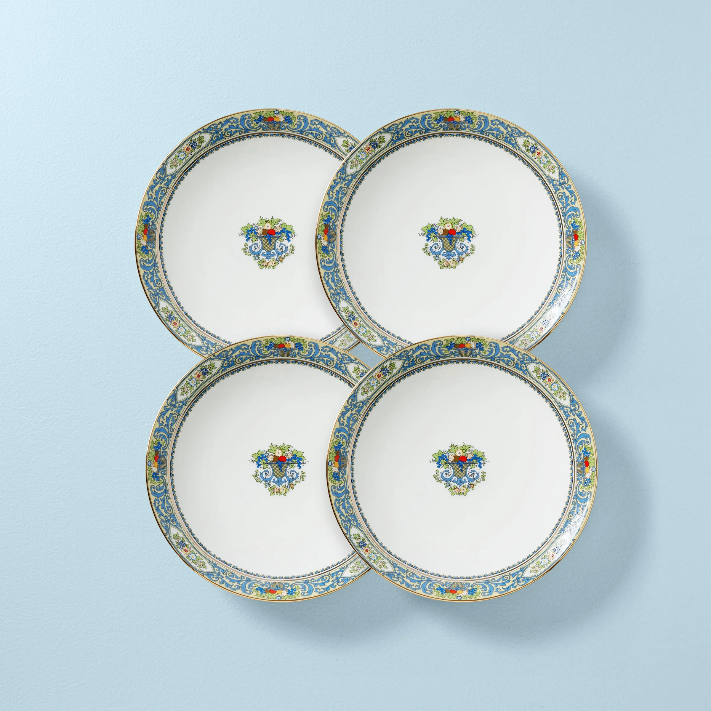 Autumn White Dinner Plates, Set of 4