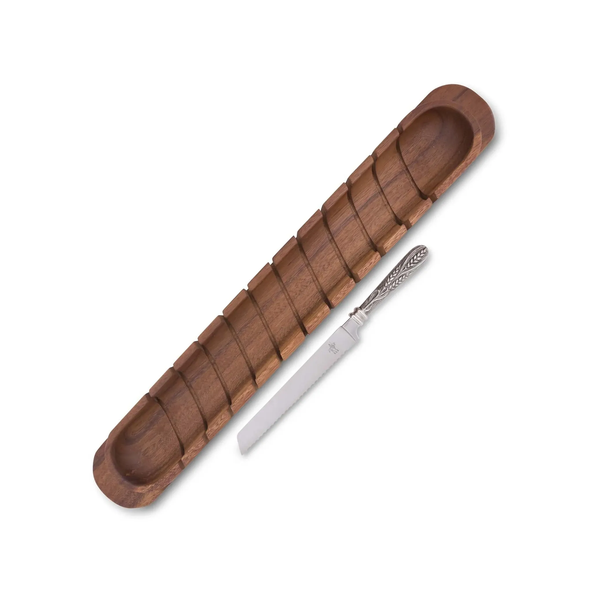 Baguette Board with Wheat Pattern Bread Knife