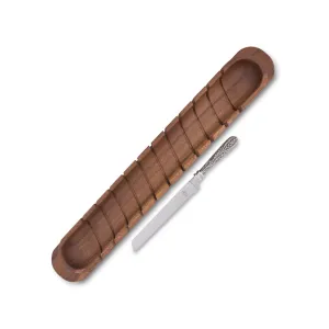 Baguette Board with Wheat Pattern Bread Knife
