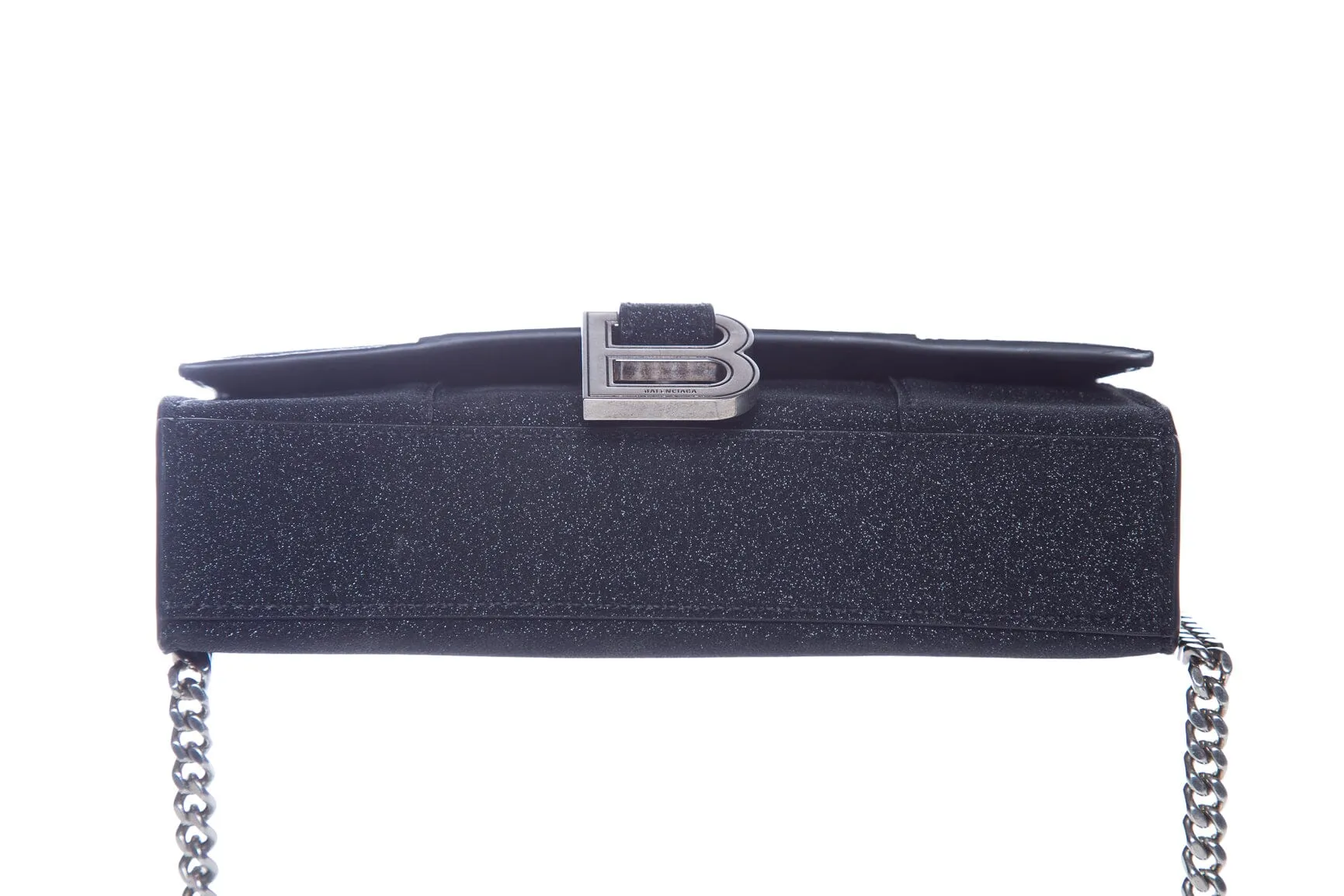 Balenciaga Black Hourglass Glitter Handbag