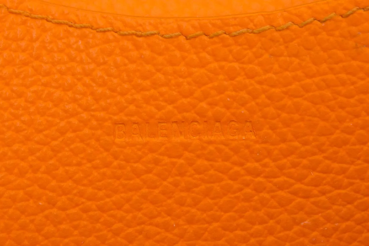 Balenciaga Orange Grained Calfskin Neo Classic Mini City Handbag