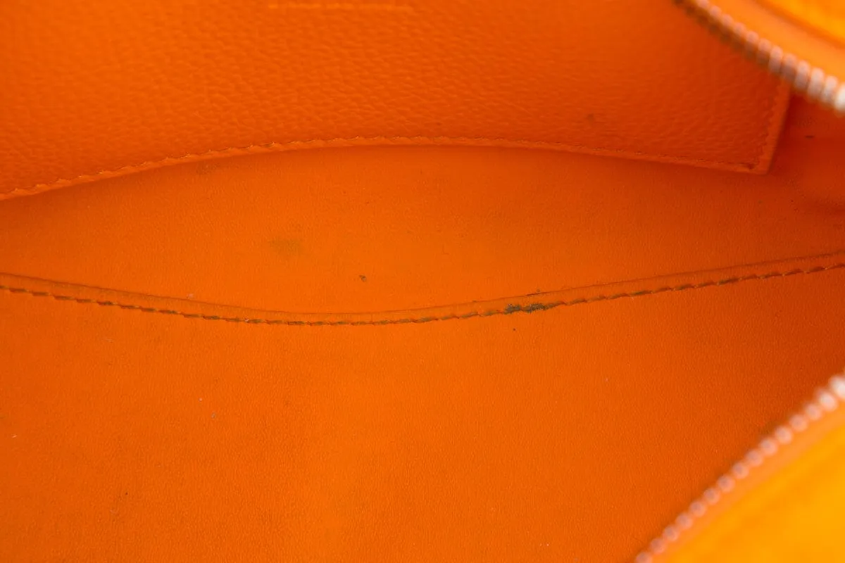 Balenciaga Orange Grained Calfskin Neo Classic Mini City Handbag