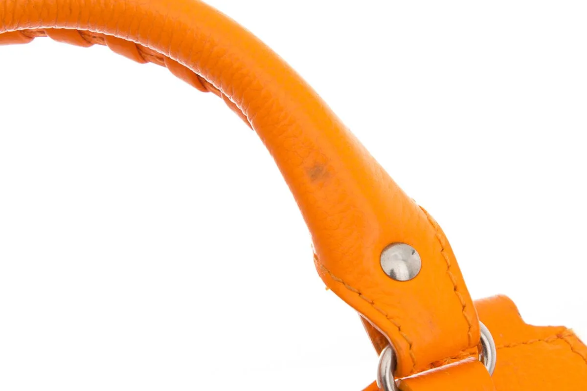 Balenciaga Orange Grained Calfskin Neo Classic Mini City Handbag